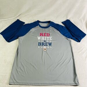 Life‎ is Good Shirt Mens XL Gray Blue Beer Logo Performance Stretch Long Sleeve